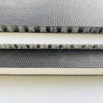 An image illustrating the side profile of sandwich-structured Composite Floors, highlighting their robust construction and impressive lightweight characteristics.