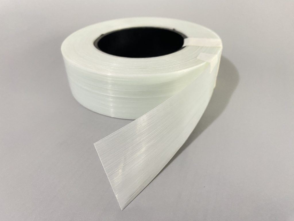 High-strength glass fiber reinforced pp tape for industrial applications.