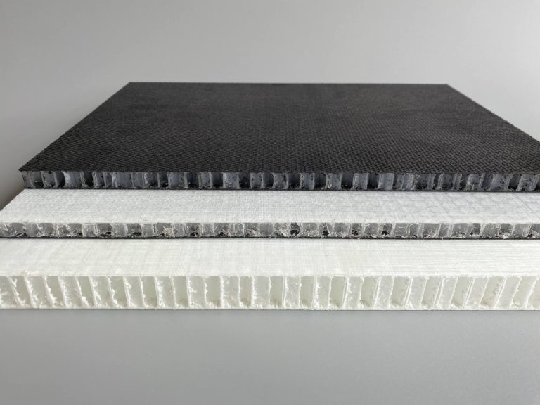 Side view image of high-strength, lightweight polypropylene honeycomb panels