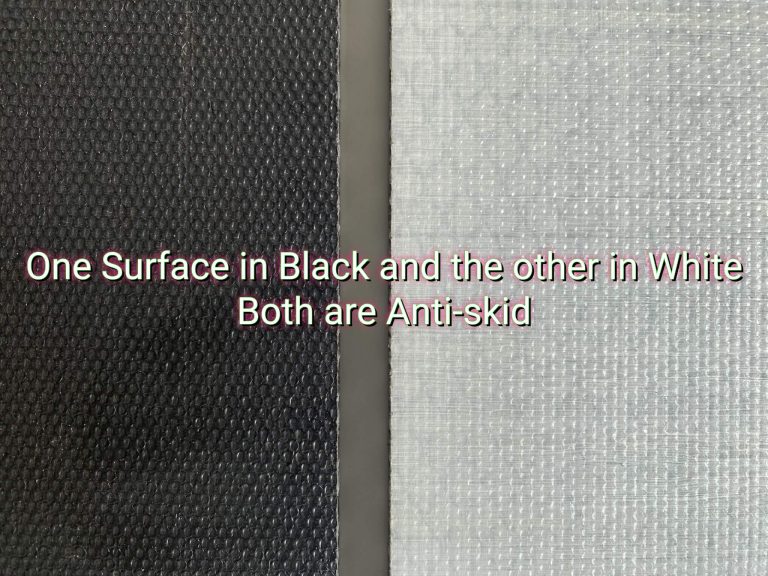 Top-down view of sandwich structure scaffold boards, showcasing one board with a black surface and the other with a white surface, both made of PP material.